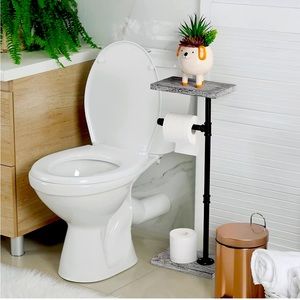 bathroom Tissue Paper Holder, Toilet Paper Holder Stand Organizer with Reserve
